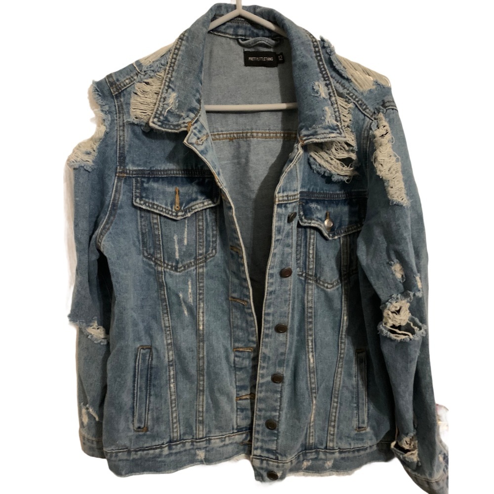 PLT Oversized Distressed Jean Jacket